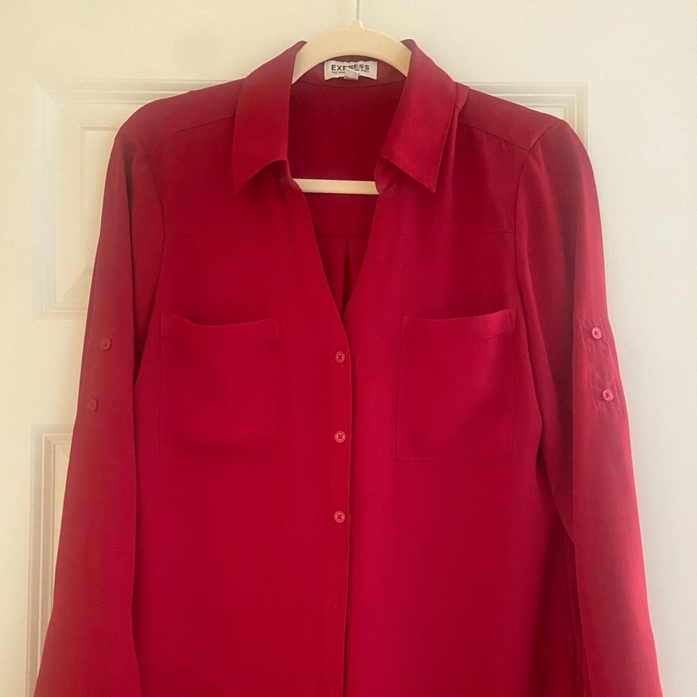 Express Portifino Shirt M Red EUC